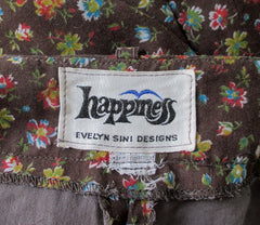 Vintage 70's Calico Flower Cotton Bell Bottom Pants S - Bombshell Bettys Vintage