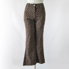Vintage 70's Calico Flower Cotton Bell Bottom Pants S - Bombshell Bettys Vintage