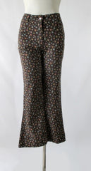 Vintage 70's Calico Flower Cotton Bell Bottom Pants S - Bombshell Bettys Vintage