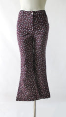 Vintage 70's Calico Cotton Bell Bottom Pants S - Bombshell Bettys Vintage
