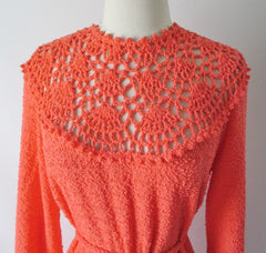 Vintage 70's Full Length Knit Sweater Dress L XL - Bombshell Bettys Vintage
