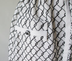 Vintage 60's Black & White Belted Shift Dress L - Bombshell Bettys Vintage