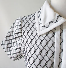 Vintage 60's Black & White Belted Shift Dress L - Bombshell Bettys Vintage