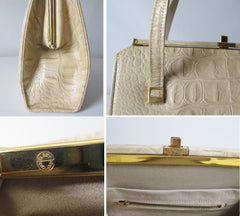 Vintage 60's Elbief Alligator Bag / Handbag - Bombshell Bettys Vintage
