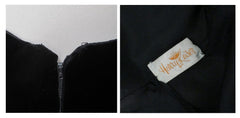 Vintage 60's Black Velvet Full Length Cocktail Party Dress XS • As Found - Bombshell Bettys Vintage