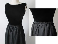 Vintage 60's Black Velvet Full Length Cocktail Party Dress XS • As Found - Bombshell Bettys Vintage