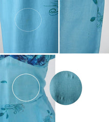 Vintage 60's Blue Hawaiian Ohia Lehua Floral Sheath Dress M - Bombshell Bettys Vintage