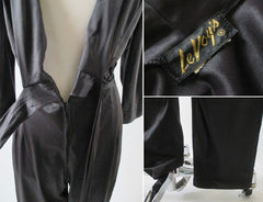 Vintage 60's Black Bombshell Jumpsuit Catsuit M - Bombshell Bettys Vintage