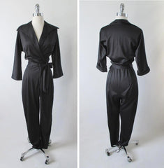 Vintage 60's Black Bombshell Jumpsuit Catsuit M - Bombshell Bettys Vintage
