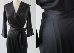 Vintage 60's Black Bombshell Jumpsuit Catsuit M - Bombshell Bettys Vintage