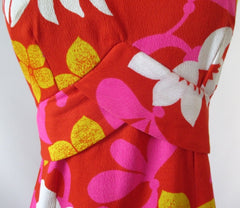 Vintage 60's MOD Hawaiian Maxi Dress Luau M - Bombshell Bettys Vintage