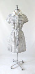 Vintage 60's Black & White Belted Shift Dress L - Bombshell Bettys Vintage