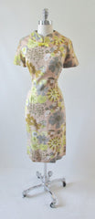 Vintage 60's Abstract Flower Butterfly Sheath Dress L - Bombshell Bettys Vintage