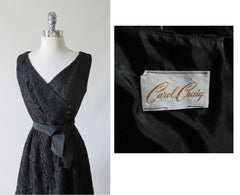 Vintage 60's Black Lace Cocktail Party Dress M - Bombshell Bettys Vintage