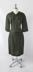 Vintage 60's Green Brown Fleck Wool Tweed Suit M - Bombshell Bettys Vintage
