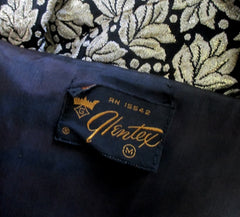 Vintage 60s Gold Lame Jaquard Evening Bolero Jacket S - Bombshell Bettys Vintage