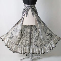 Vintage 70's Cut Away Skirted Top Hostess Dress M - Bombshell Bettys Vintage