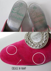 Vintage 60's MOD Pink Velvet Evening Shoes Slippers 7 M - Bombshell Bettys Vintage