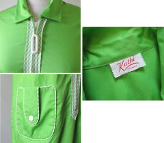 Vintage 60's Bright Green MOD Shift Dress L - Bombshell Bettys Vintage