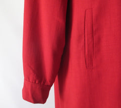 Vintage 60s Red Linen Car Coat Jacket - Bombshell Bettys Vintage