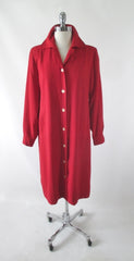 Vintage 60s Red Linen Car Coat Jacket - Bombshell Bettys Vintage