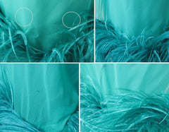 • Vintage 60's Teal Chiffon Ostrich Feather Party Dress - Bombshell Bettys Vintage