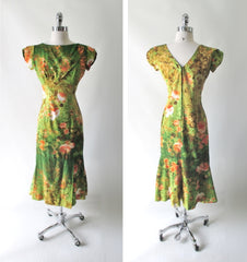 Vintage 60's Elsie Krassas Fluted Hem Hawaiian Dress M - Bombshell Bettys Vintage