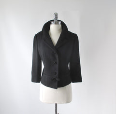 Vintage 60s Black Bow Accent Jacket / Blazer M - Bombshell Bettys Vintage