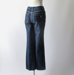 Vintage 70's Yves Saint Laurent YSL High Waist Indigo Denim Jeans S - Bombshell Bettys Vintage