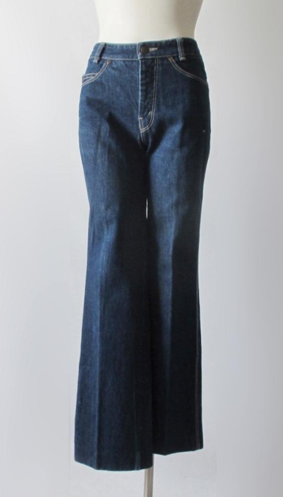 Vintage 70's Yves Saint Laurent YSL High Waist Indigo Denim Jeans S - Bombshell Bettys Vintage