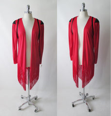 Vintage 80's Long Evening Fringe Jacket Costume S / M - Bombshell Bettys Vintage