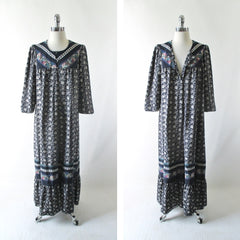Vintage 70's Hawaiian Kaftan / Caftan Rayon Tunic Dress - Bombshell Bettys Vintage