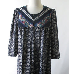 Vintage 70's Hawaiian Kaftan / Caftan Rayon Tunic Dress - Bombshell Bettys Vintage