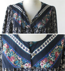 Vintage 70's Hawaiian Kaftan / Caftan Rayon Tunic Dress - Bombshell Bettys Vintage