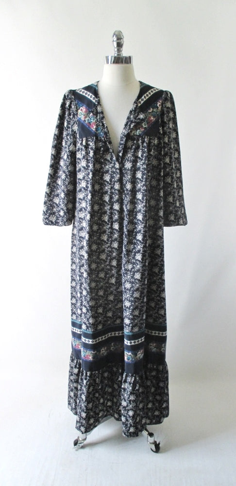 Vintage 70's Hawaiian Kaftan / Caftan Rayon Tunic Dress - Bombshell Bettys Vintage