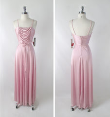 Vintage 70s Joy Stevens Rose Pink Party Dress XS - Bombshell Bettys Vintage