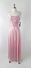 Vintage 70s Joy Stevens Rose Pink Party Dress XS - Bombshell Bettys Vintage
