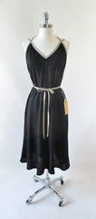 Vintage 70's Black & Tan Backless Dress New / Old Stock M - Bombshell Bettys Vintage