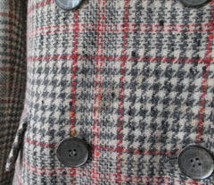 Vintage 70s Seaton Hall Houndstooth Plaid Stripe 3 Piece Suit M - Bombshell Bettys Vintage