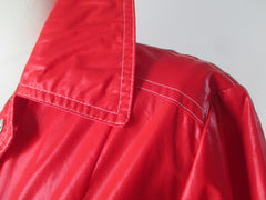 Vintage 70s Pearlized Red MOD Raincoat / Windbreaker Jacket M - Bombshell Bettys Vintage