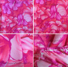 Vintage 70's Pink Hibiscus Hawaiian Halter Dress XS - Bombshell Bettys Vintage