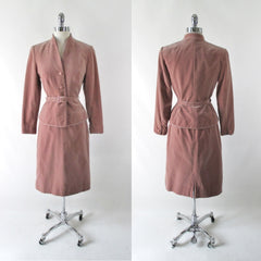 Vintage 70's Adolph Schuman For Lilli Ann Velour Suit S - Bombshell Bettys Vintage