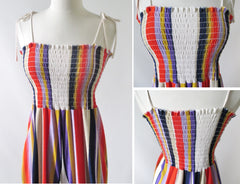 Vintage 70s Striped Terry Cloth Jumpsuit M - Bombshell Bettys Vintage