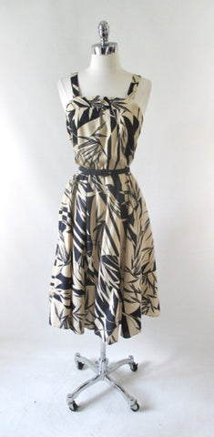 • Vintage 70's Bamboo Print Summer Sundress Dress