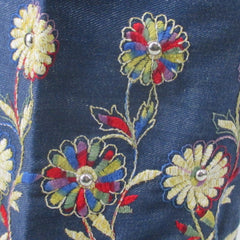 Vintage 70s Embroidered Rainbow Flower Bell Bottom Jeans S