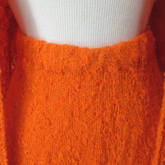 Vintage 60s 70s Orange Hand Kit Jacket + Skirt + Belt Set XL