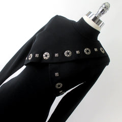 Vintage 80's / 90's Black Wool Andrea Jovine Bodycon Dress S / P - Bombshell Bettys Vintage