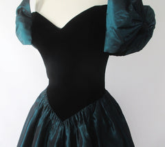 Vintage 80s Gunne Sax Off-The-Shoulder Full Skirt Party Dress XS - Bombshell Bettys Vintage