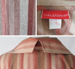 Vintage Halston III Striped Avant Garde Silk Dress M - Bombshell Bettys Vintage