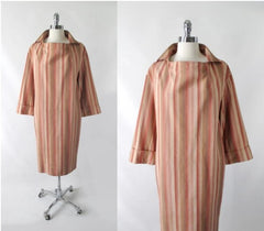 Vintage Halston III Striped Avant Garde Silk Dress M - Bombshell Bettys Vintage
